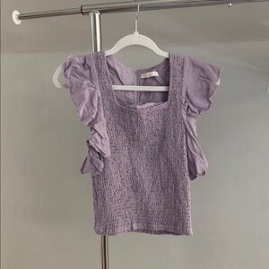 Karlie Lavender Smocked Top